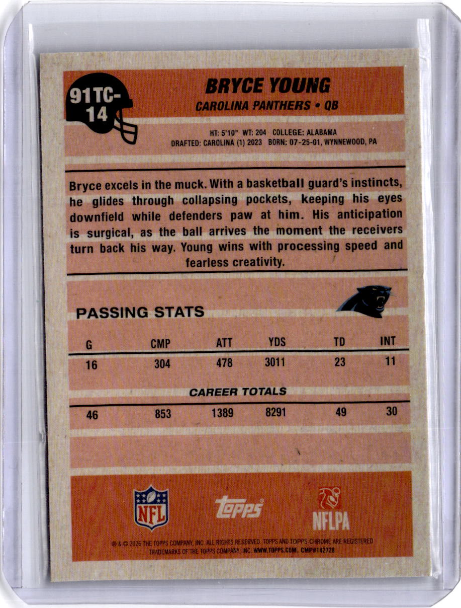 2026 Topps Flagship #91TC-14 Bryce Young 1991 Topps Football Chrome