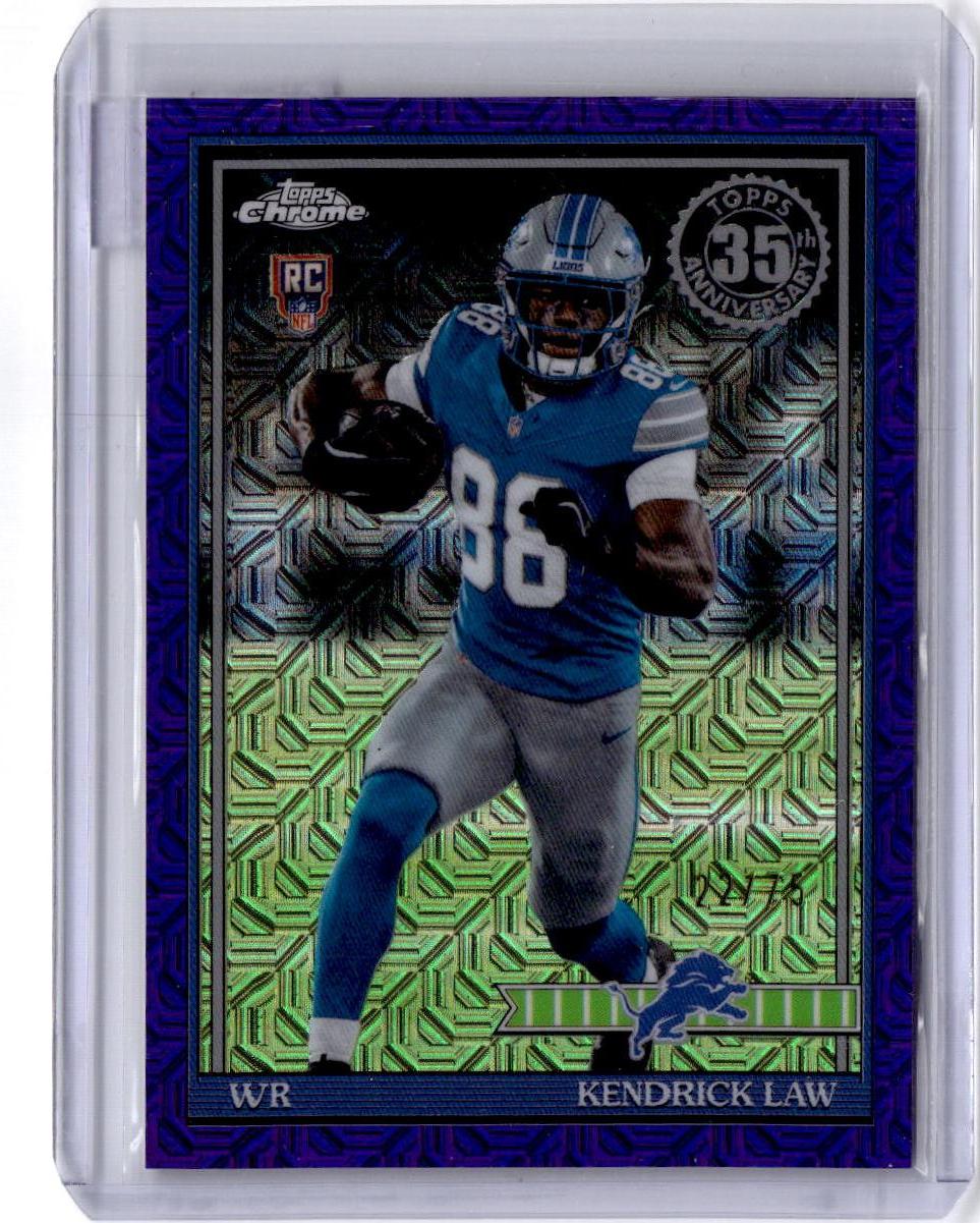 2026 Topps Flagship Kendrick Law 1991 Topps Football Rookies Chrome Purple/75