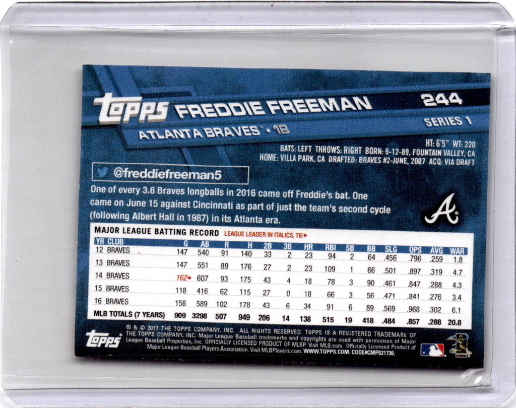 2017 Topps On-Demand Mini #244 Freddie Freeman Orange #/25