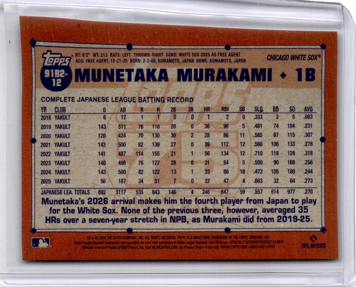 2026 Topps Munetaka Murakami 1991 Topps Baseball 35th Anniversary (Series Two)