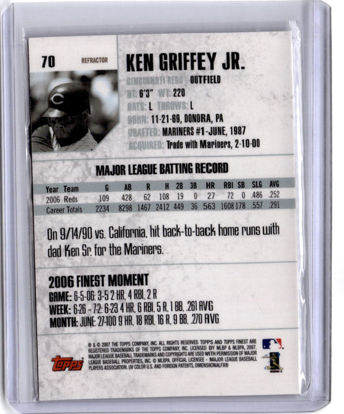 2007 Finest #70 Ken Griffey Jr. Refractors