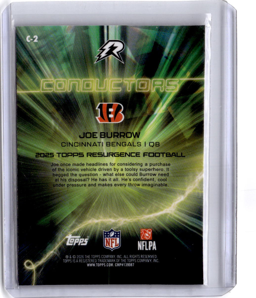 2025 Topps Resurgence #C-2 Joe Burrow Conductors Magenta Surge Refractor #/299