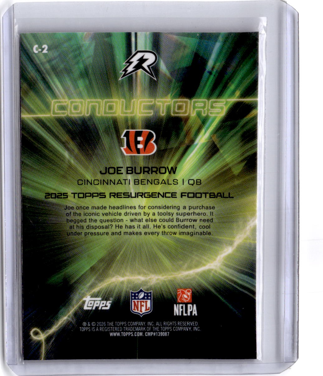 2025 Topps Resurgence #C-2 Joe Burrow Conductors Magenta Surge Refractor #/299