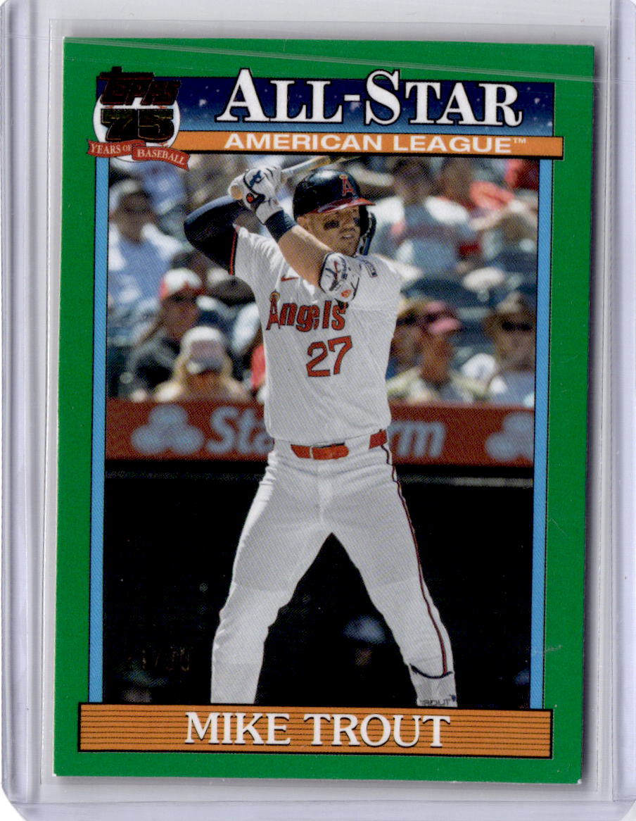 2026 Topps Mike Trout 1991 Topps Baseball 35th Anniversary All-Stars Green #/99