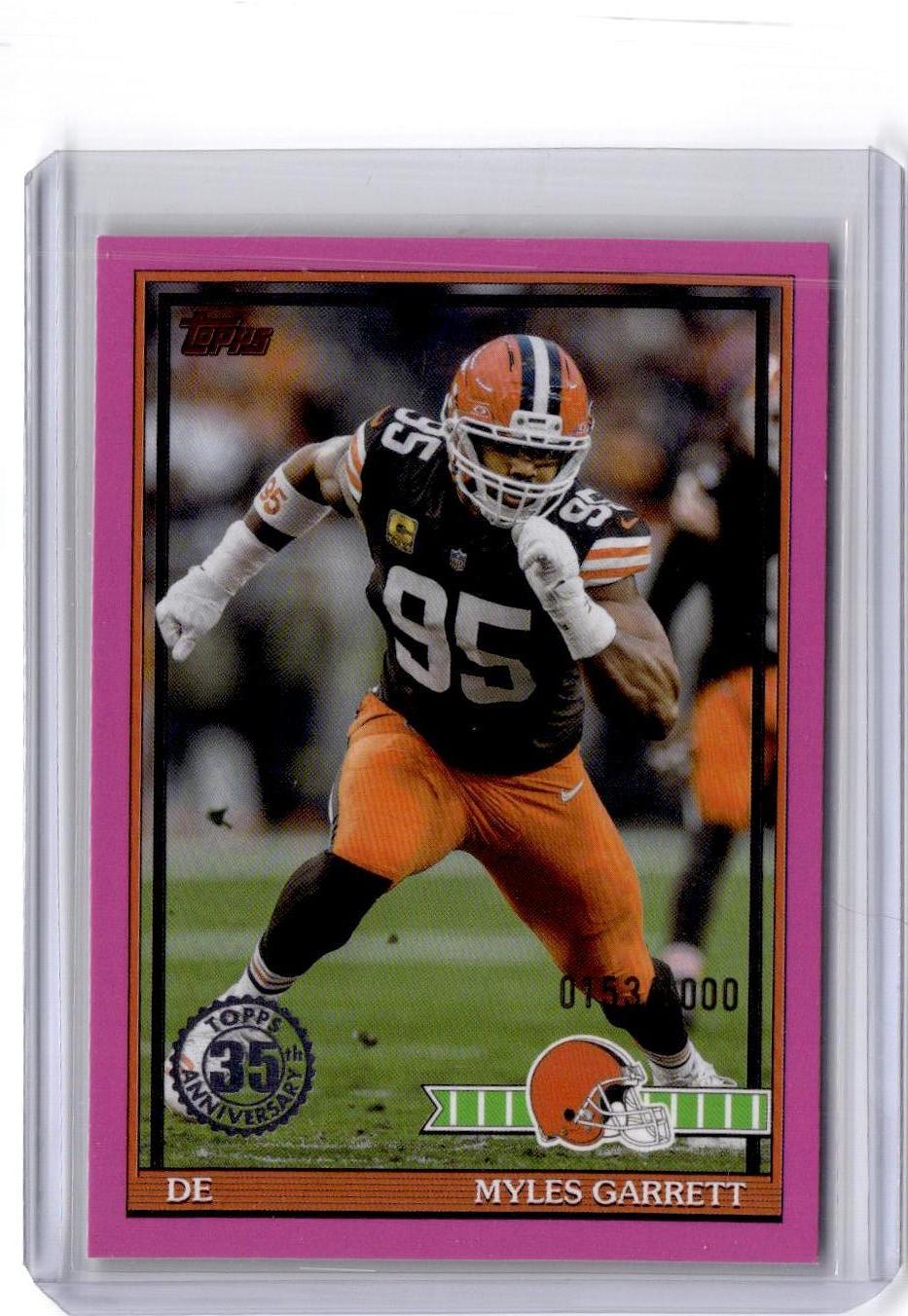 2026 Topps Flagship #91TF-26 Myles Garrett 1991 Topps Football Pink #/1000