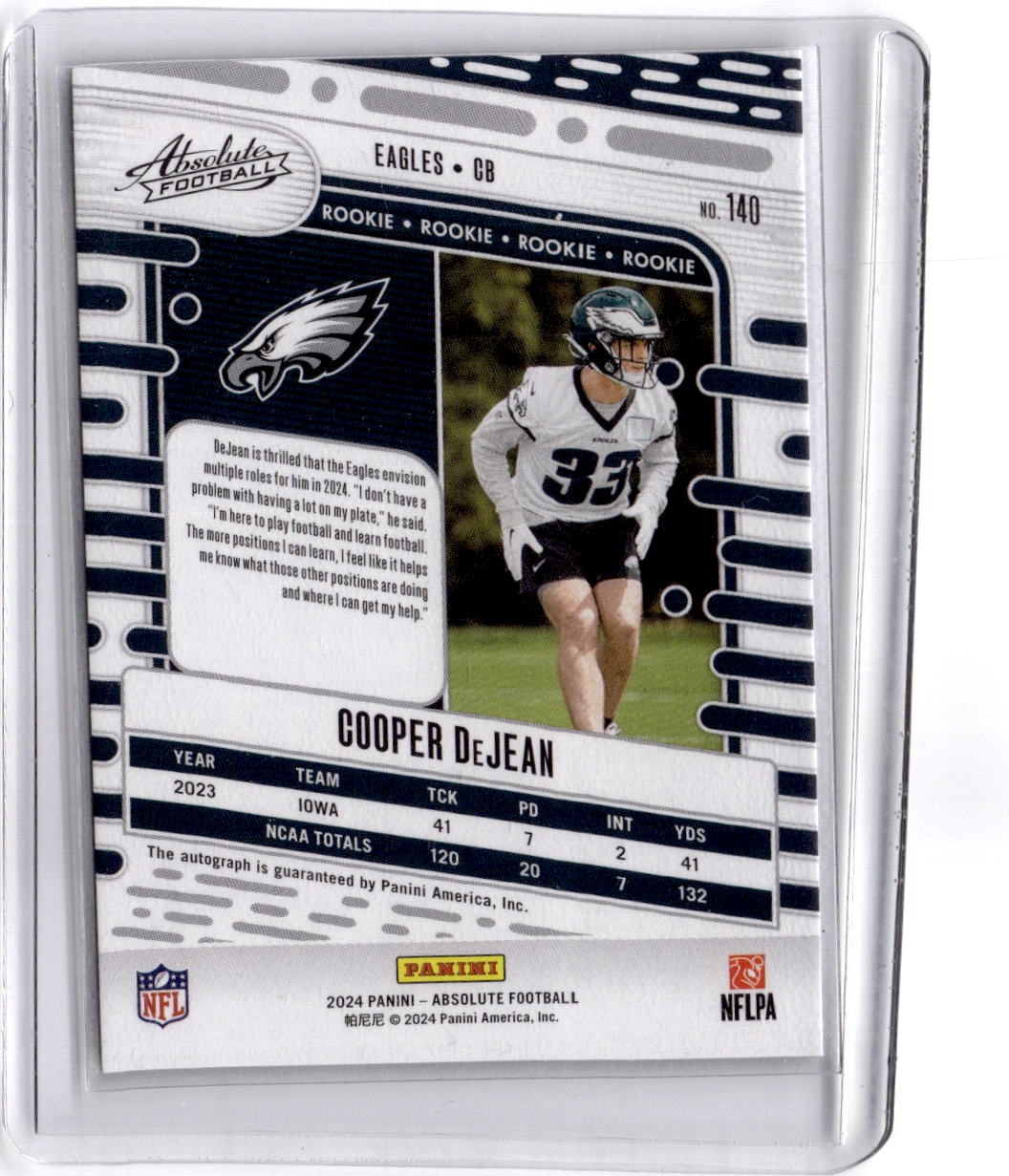 2024 Panini Absolute #140 Cooper DeJean Signature Rookies