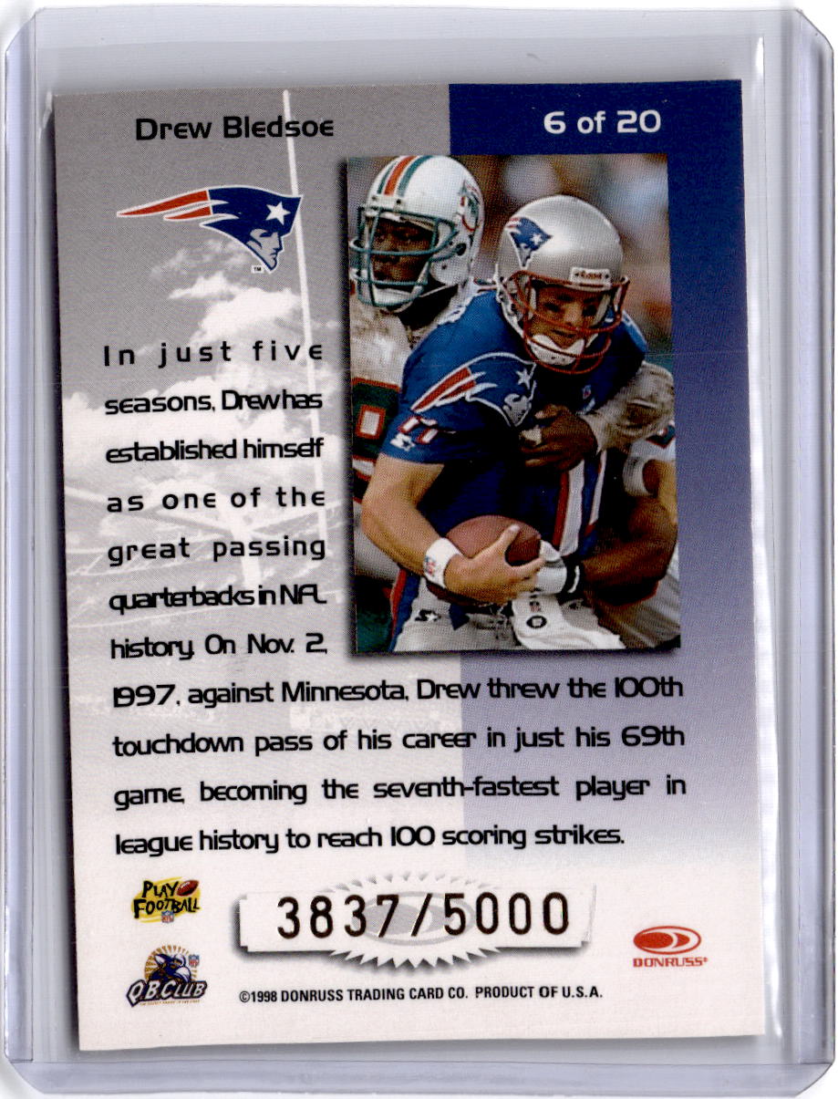 1998 Leaf Rookies & Stars #6 Drew Bledsoe Touchdown Club #/5000