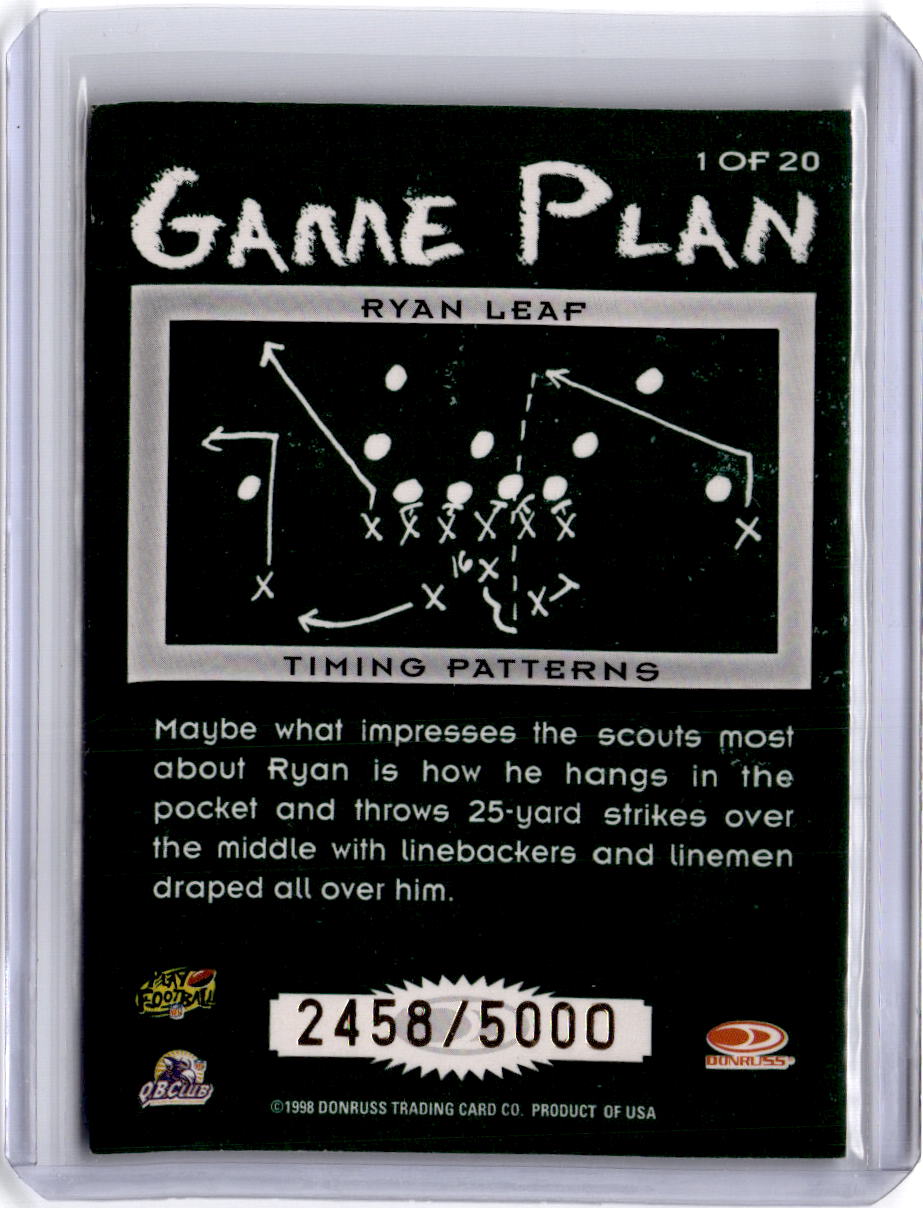 1998 Leaf Rookies & Stars #1 Ryan Leaf Game Plan #/5000