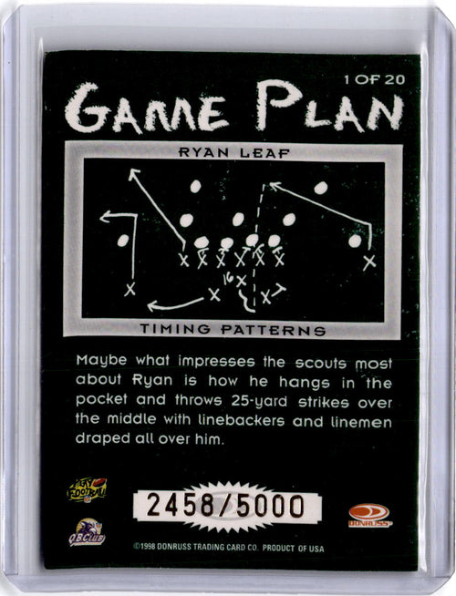 1998 Leaf Rookies & Stars #1 Ryan Leaf Game Plan #/5000