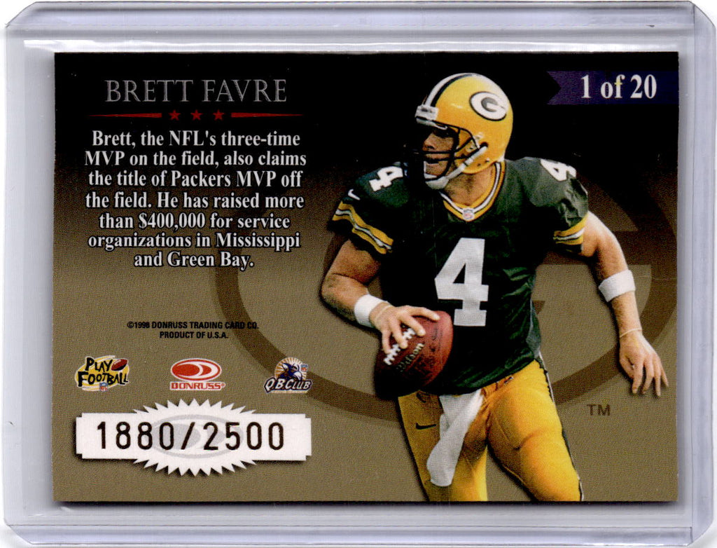 1998 Leaf Rookies & Stars #1 Brett Favre Great American Heroes #/2500