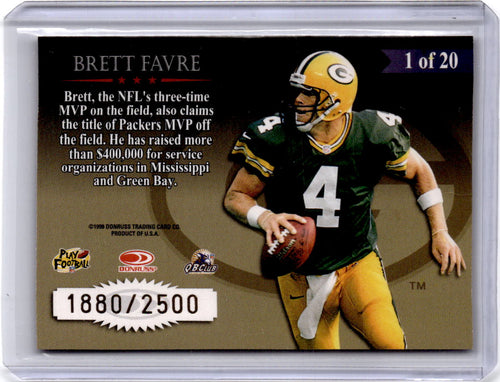 1998 Leaf Rookies & Stars #1 Brett Favre Great American Heroes #/2500