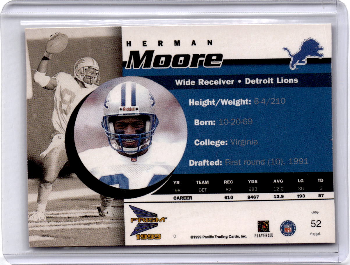 1999 Pacific Prism #52 Herman Moore Holographic Purple #/320