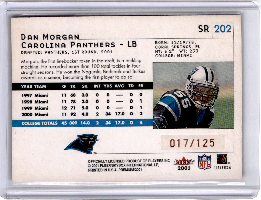 2001 Fleer Premium #SR 202 Dan Morgan Star Rubies #/125
