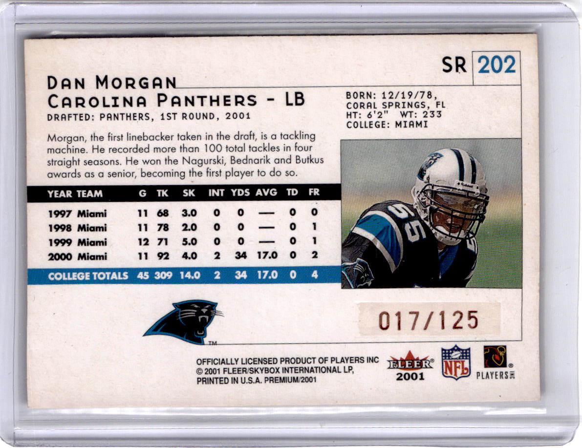 2001 Fleer Premium #SR 202 Dan Morgan Star Rubies #/125