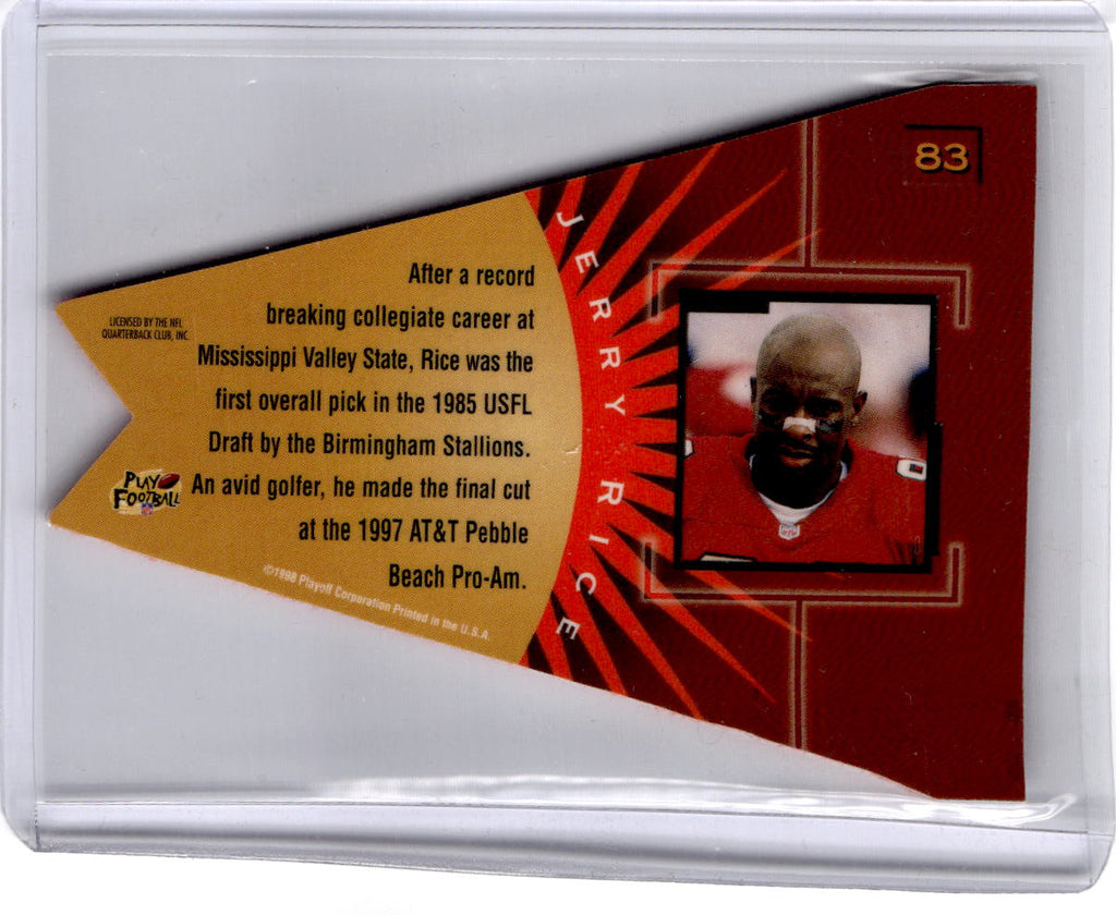 1998 Playoff Contenders - Pennants Red Felt #83 Jerry Rice