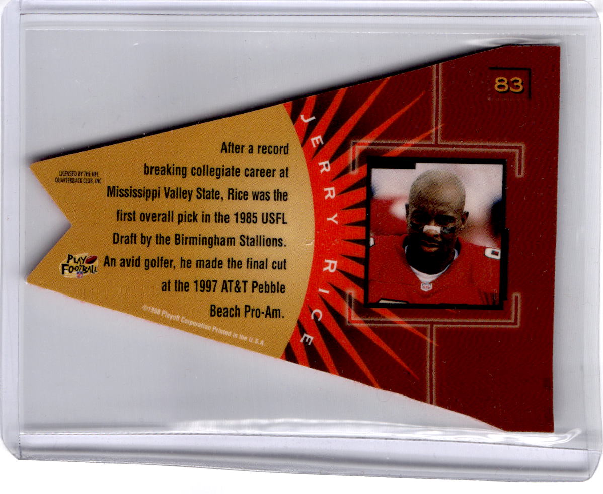 1998 Playoff Contenders - Pennants Red Felt #83 Jerry Rice