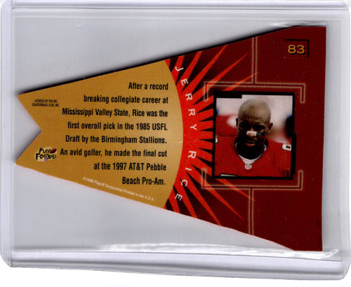 1998 Playoff Contenders - Pennants Red Felt #83 Jerry Rice
