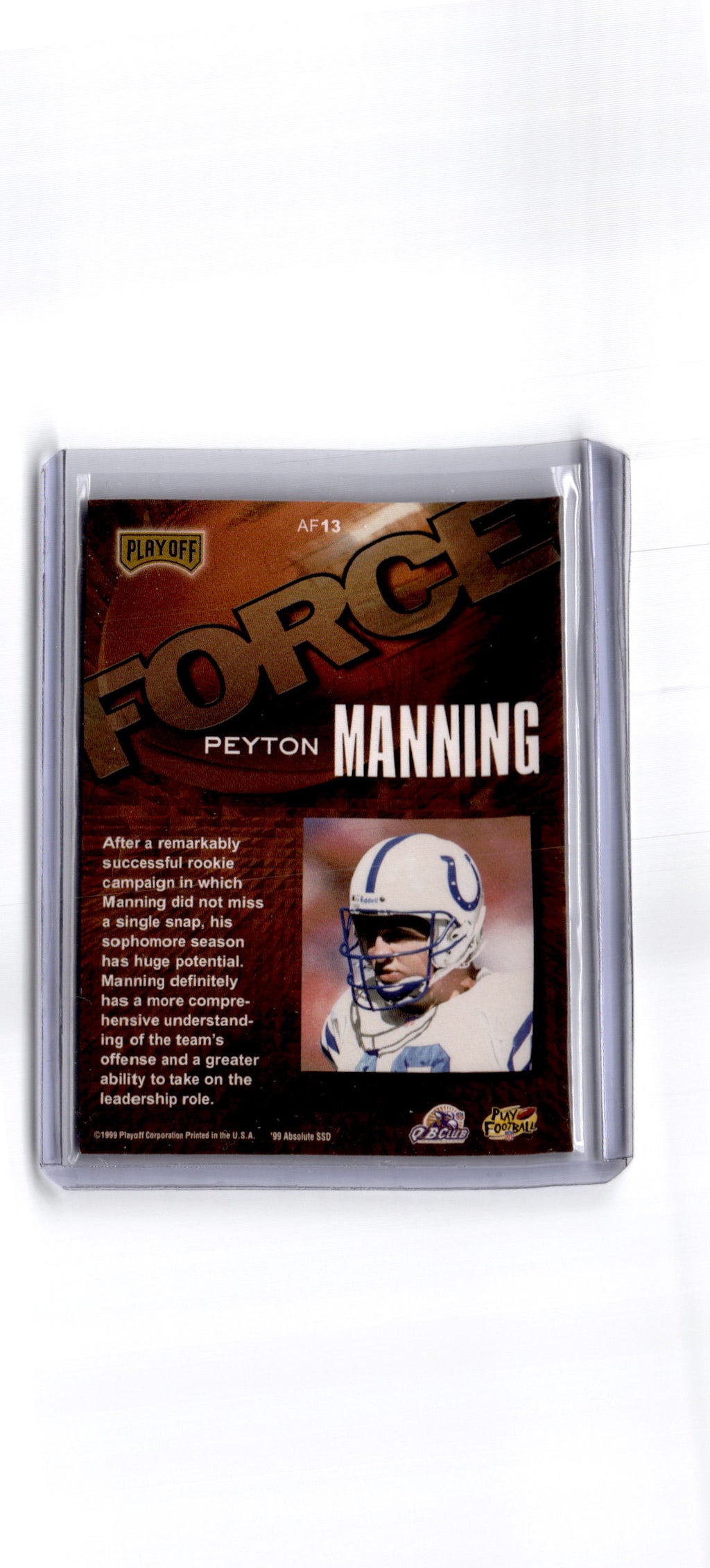 1999 Playoff Absolute SSD #AF13 Peyton Manning Force