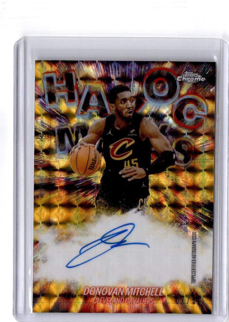 2025-26 Topps Chrome Update #HM-DM Donovan Mitchell Havoc Marks Gold #/50