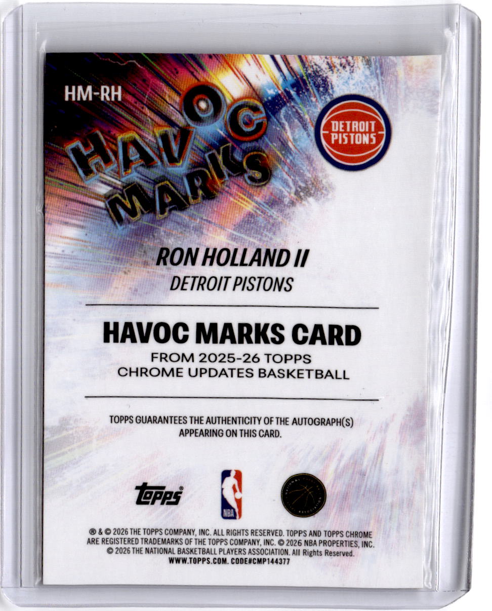 2025-26 Topps Chrome Update #HM-RH Ron Holland II Havoc Marks Gold #/50