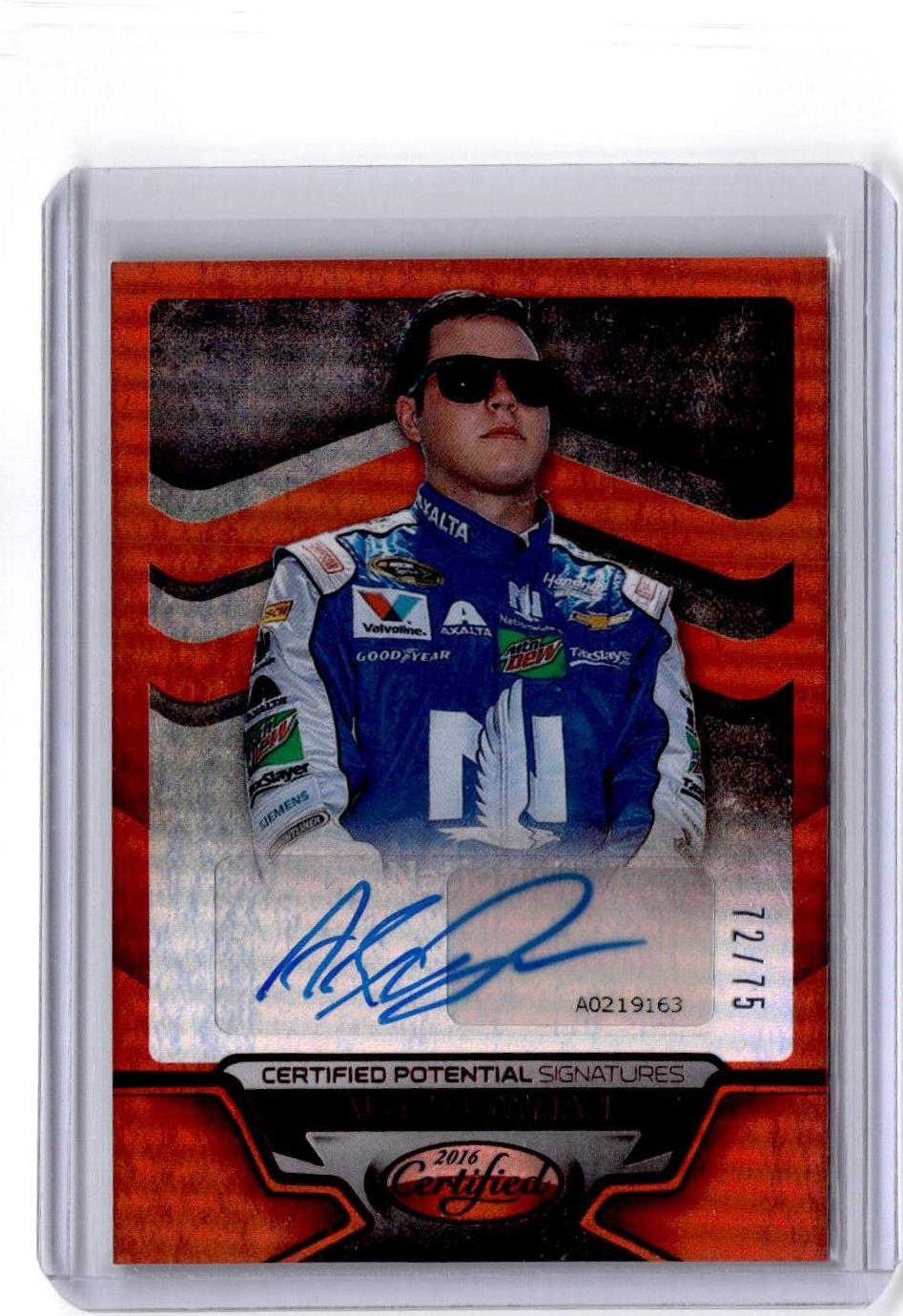 2016 Panini Certified Alex Bowman Certified Potential Signatures Mirror Red/75