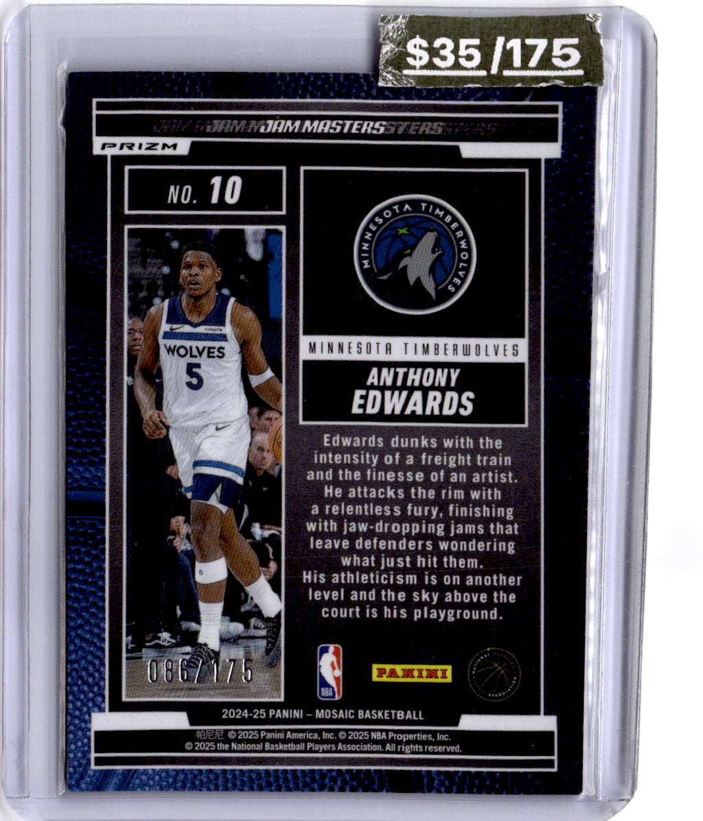 2024-25 Mosaic Anthony Edwards Jam Masters Mosaic Purple Fluorescent #/175