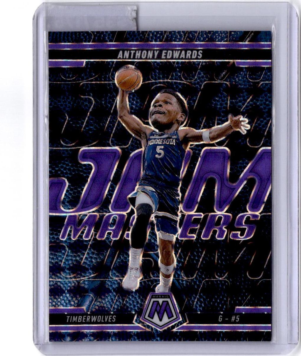 2024-25 Mosaic Anthony Edwards Jam Masters Mosaic Purple Fluorescent #/175