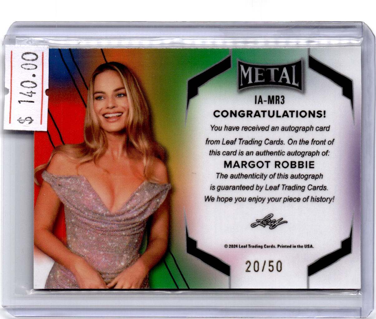 2024 Leaf Web Exclusives - The Immortals Autographs Pink #IA-MR1 Margot Robbie
