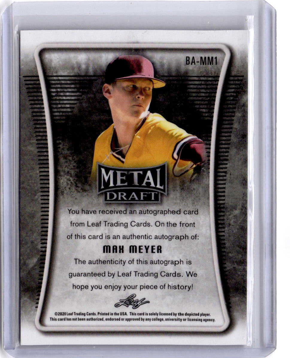 2020 Leaf Metal Draft #BA-MM1 Max Meyer Autograph