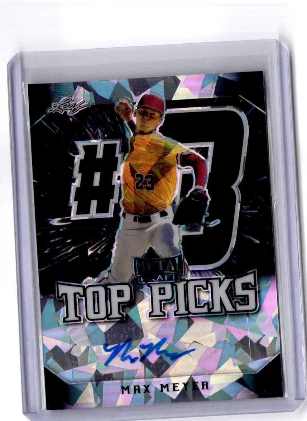 2020 Leaf Metal Draft #TP-MM1 Max Meyer Top Picks Autographs Black Crystals