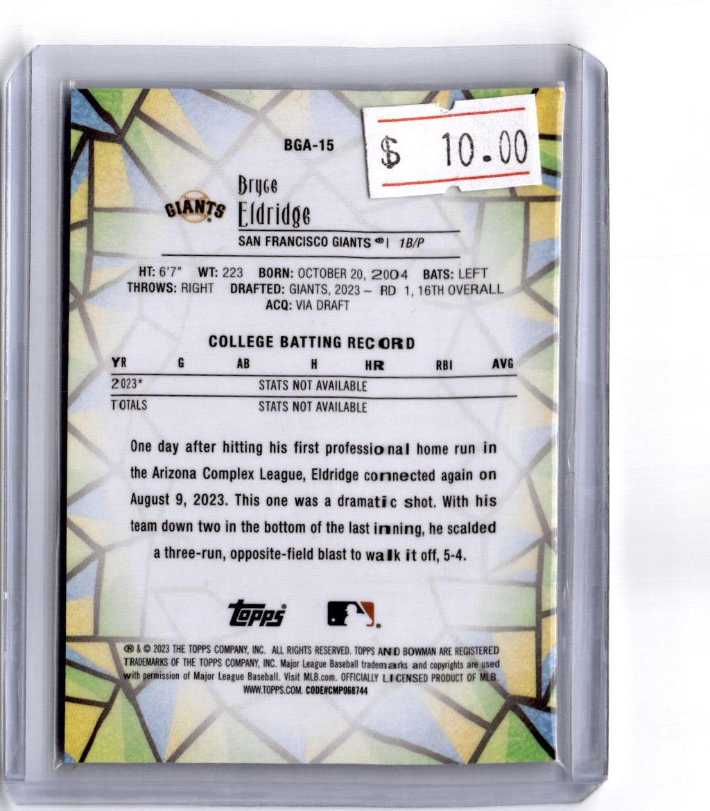 2023 Bowman Draft #BGA-15 Bryce Eldridge Bowman Glass