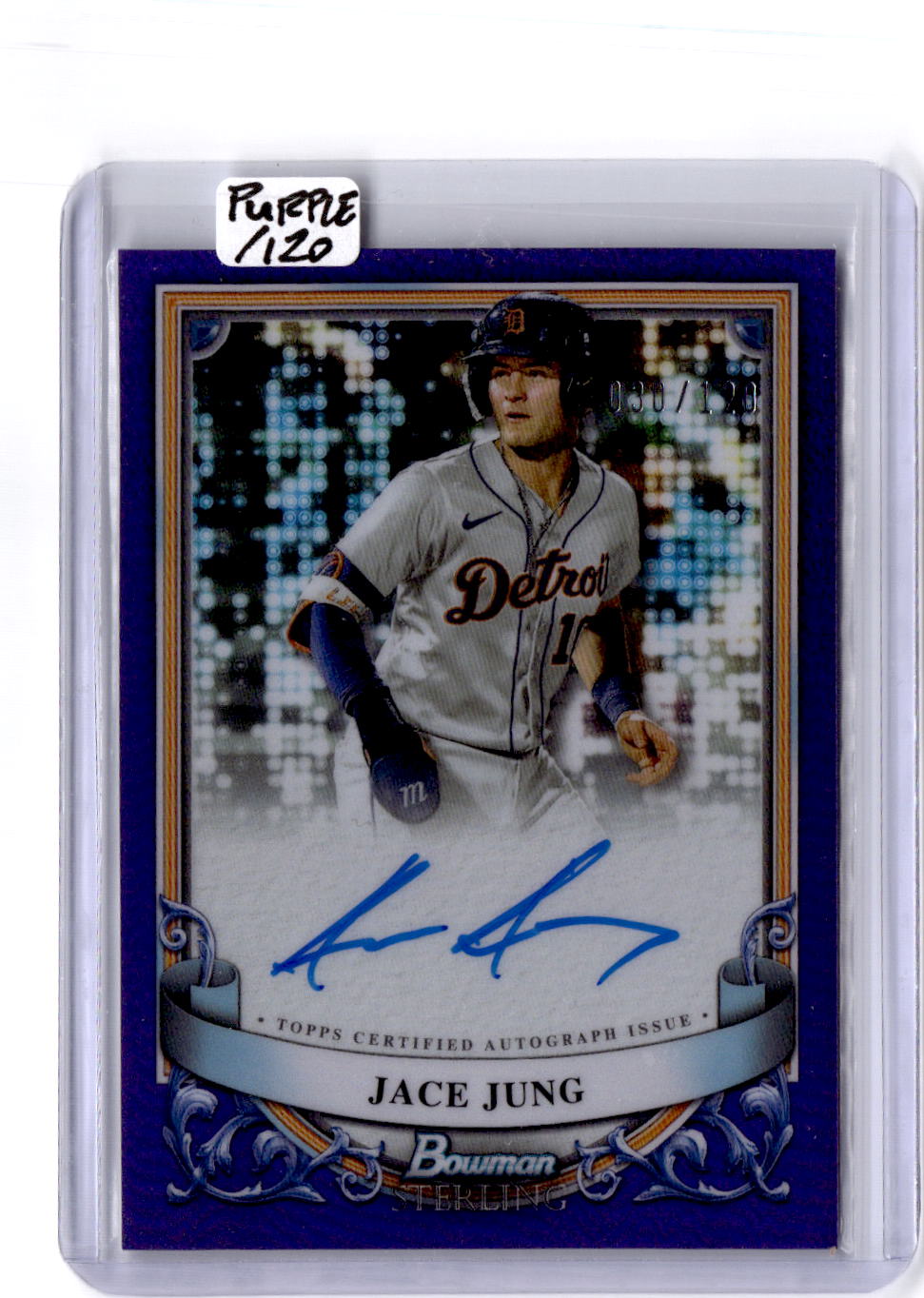 2024 Bowman Sterling #PA-JJ Jace Jung Prospect Autographs Purple Refractor #/120