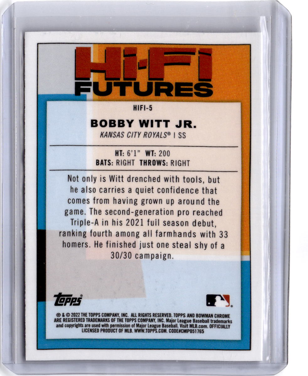 2022 Bowman #HIFI-5 Bobby Witt Jr. Hi-Fi Futures