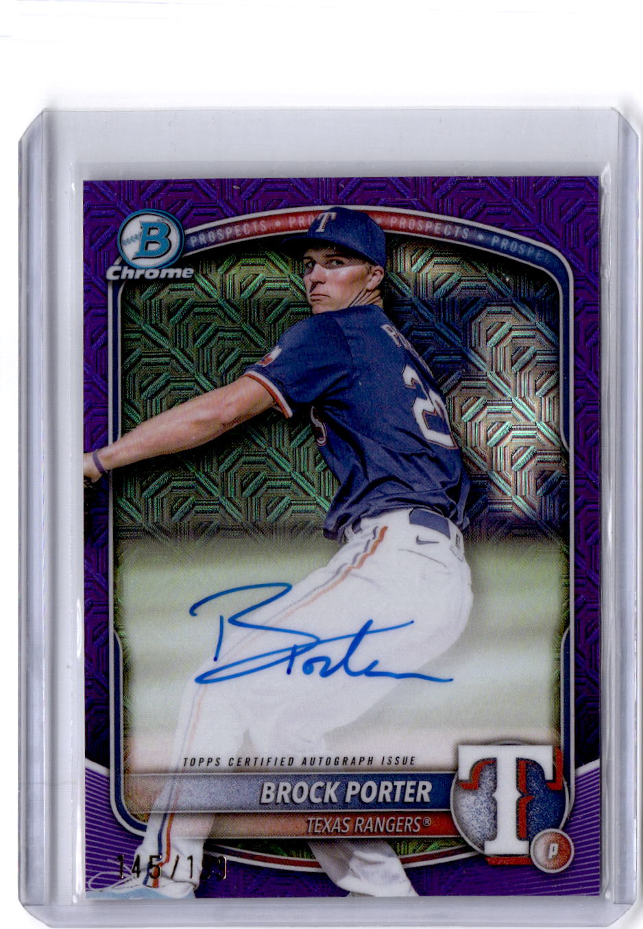 2025 Bowman Chrome #BMA-BP Brock Porter Prospect Autographs Purple Mojo /199