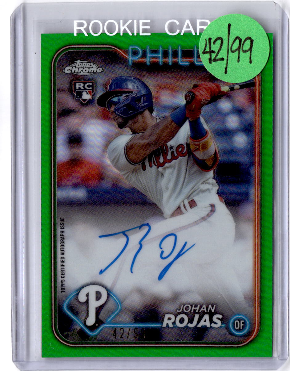 2024 Topps Chrome Update #RA-DR Drew Rom Autographs Green Refractors #/99