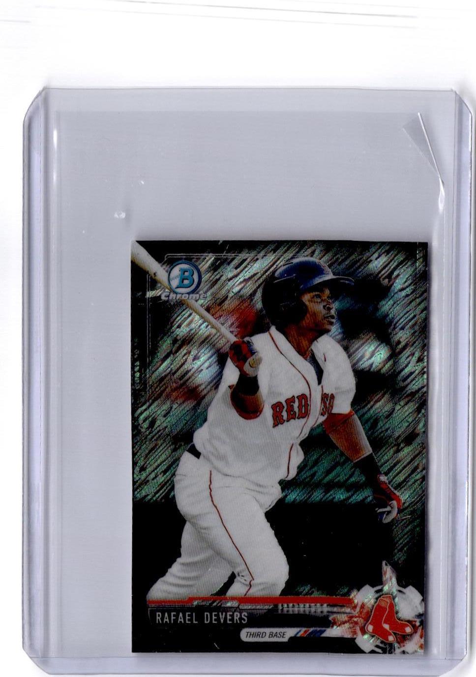2017 Bowman Chrome Mini #BCP101 Rafael Devers Black Shimmer Refractor #/100