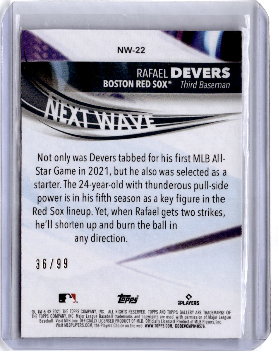 2021 Topps Gallery #NW-22 Rafael Devers Next Wave Blue #/99