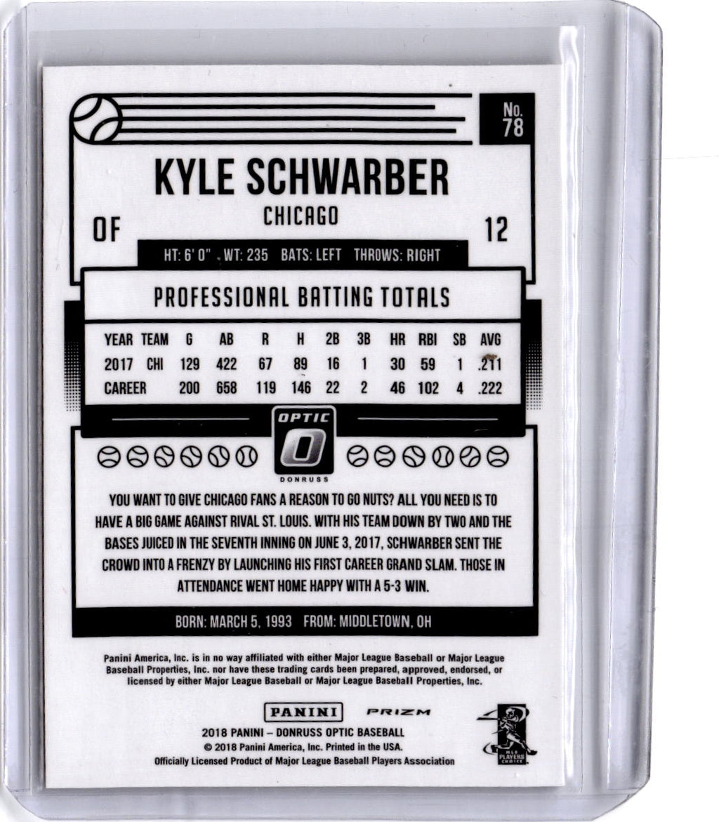 2018 Donruss Optic #78 Kyle Schwarber Holo