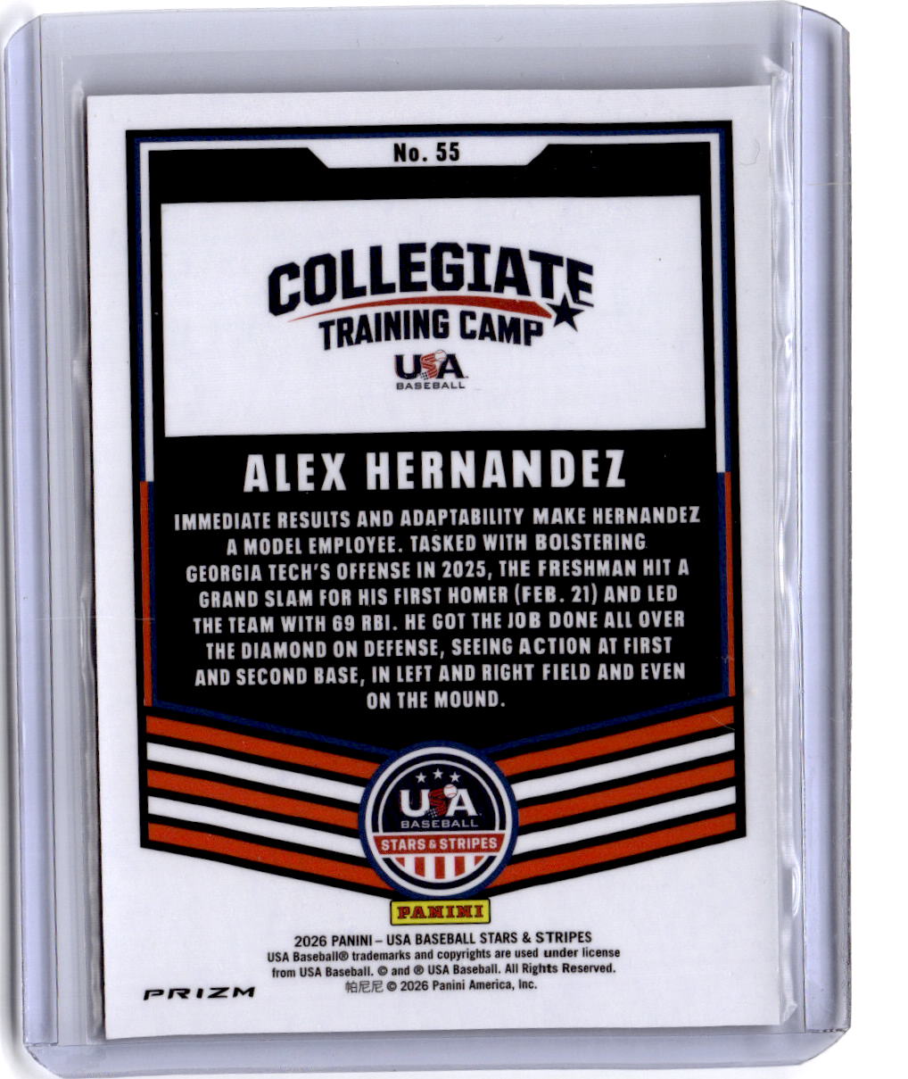 2026 Panini Stars & Stripes Prizm USA Baseball #55 Alex Hernandez Snakeskin