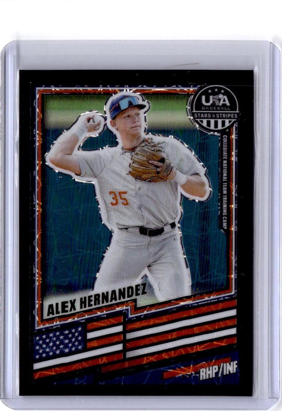 2026 Panini Stars & Stripes Prizm USA Baseball #55 Alex Hernandez Black Velocity