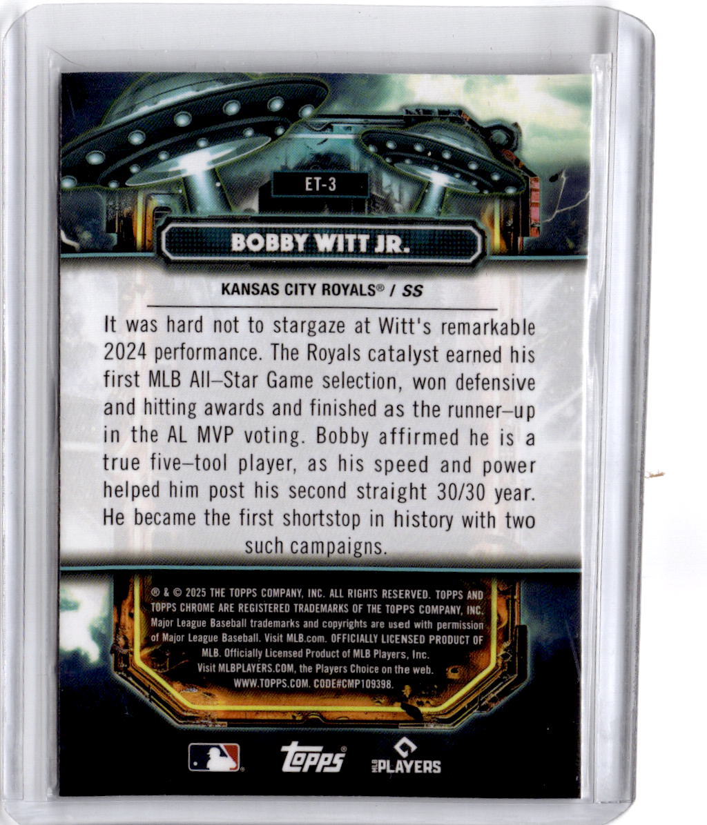 2025 Topps Chrome Cosmic #ET-3 Bobby Witt Jr. Extraterrestrial Talent
