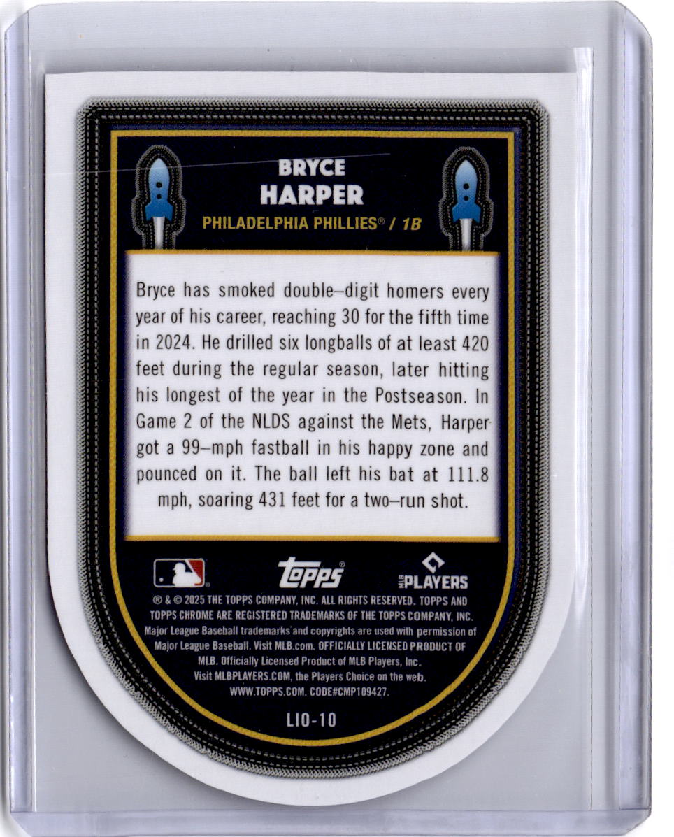 2025 Topps Chrome Cosmic #LIO-10 Bryce Harper Launched into Orbit