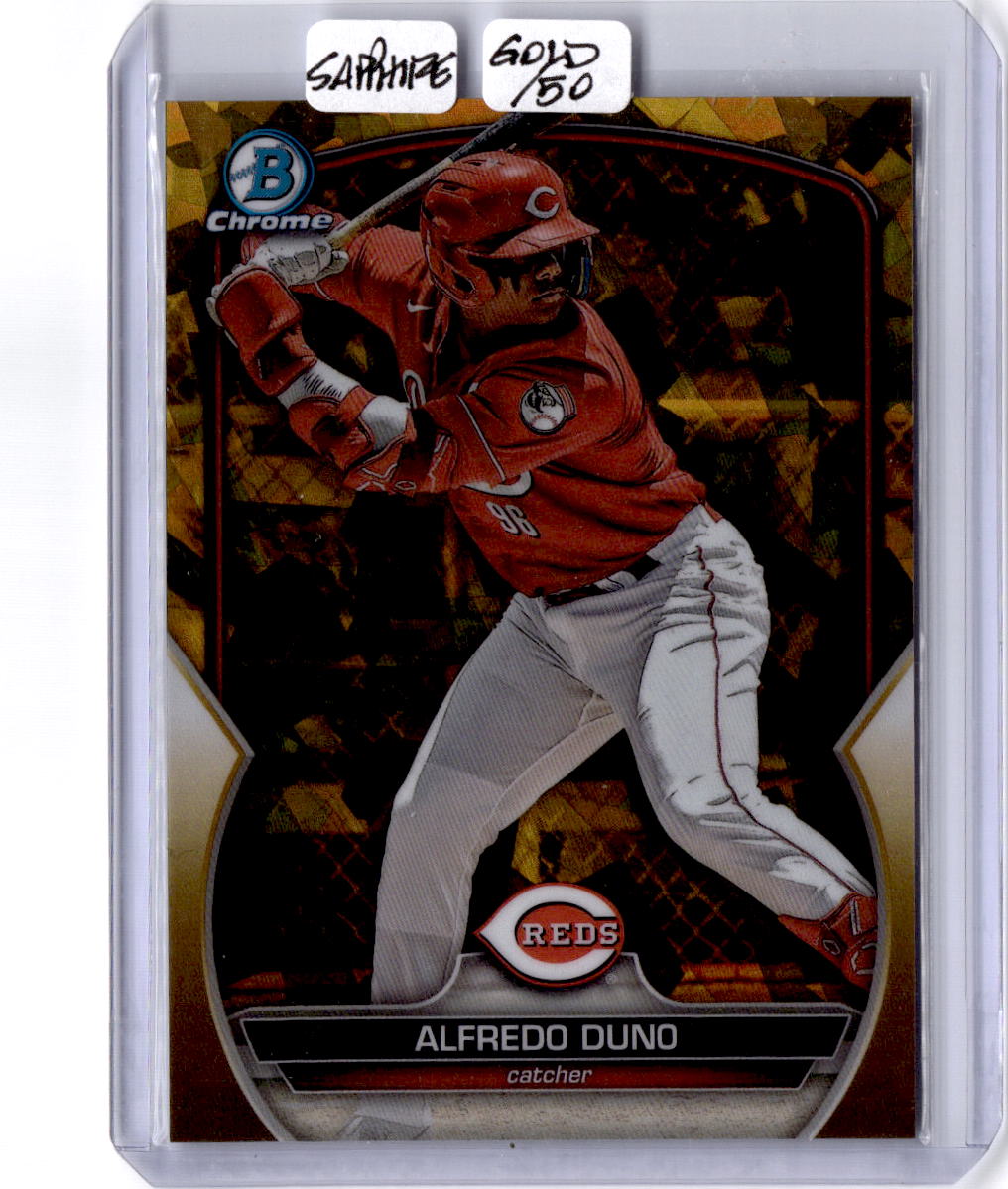 2023 Bowman Draft Sapphire Edition #BDC-99 Alfredo Duno Gold Refractor #/50