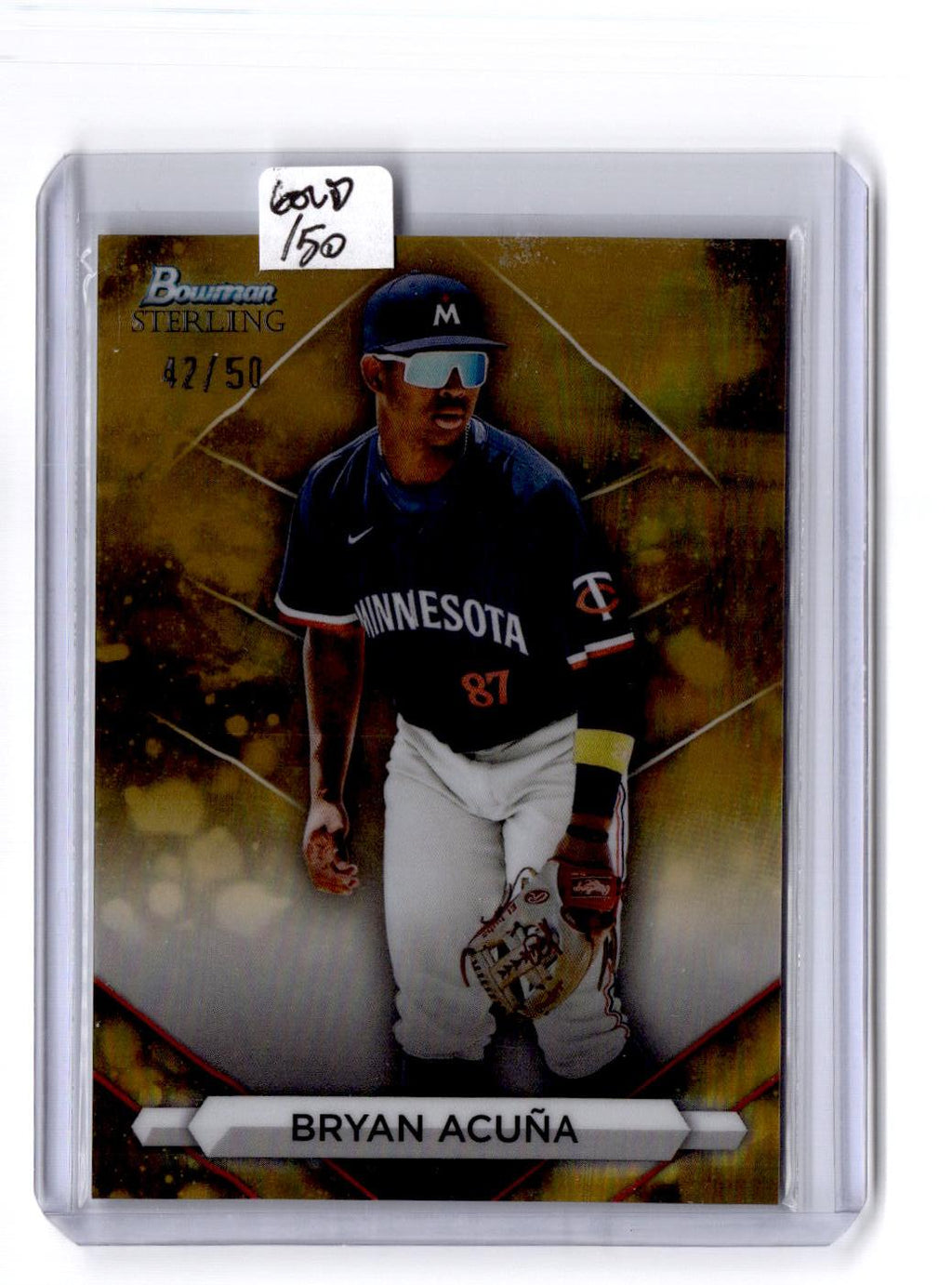 2023 Bowman Sterling #BSP-98 Bryan Acuña Gold Refractors #/50