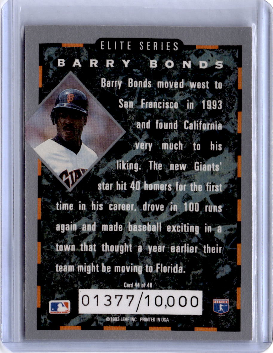 1994 Donruss #44 Barry Bonds Elite Series #/10000