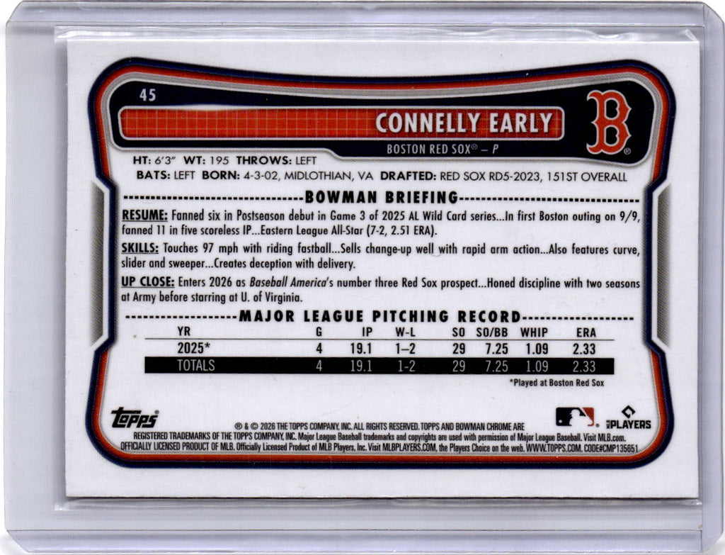 2026 Bowman #45 Connelly Early Chrome Mojo Refractors