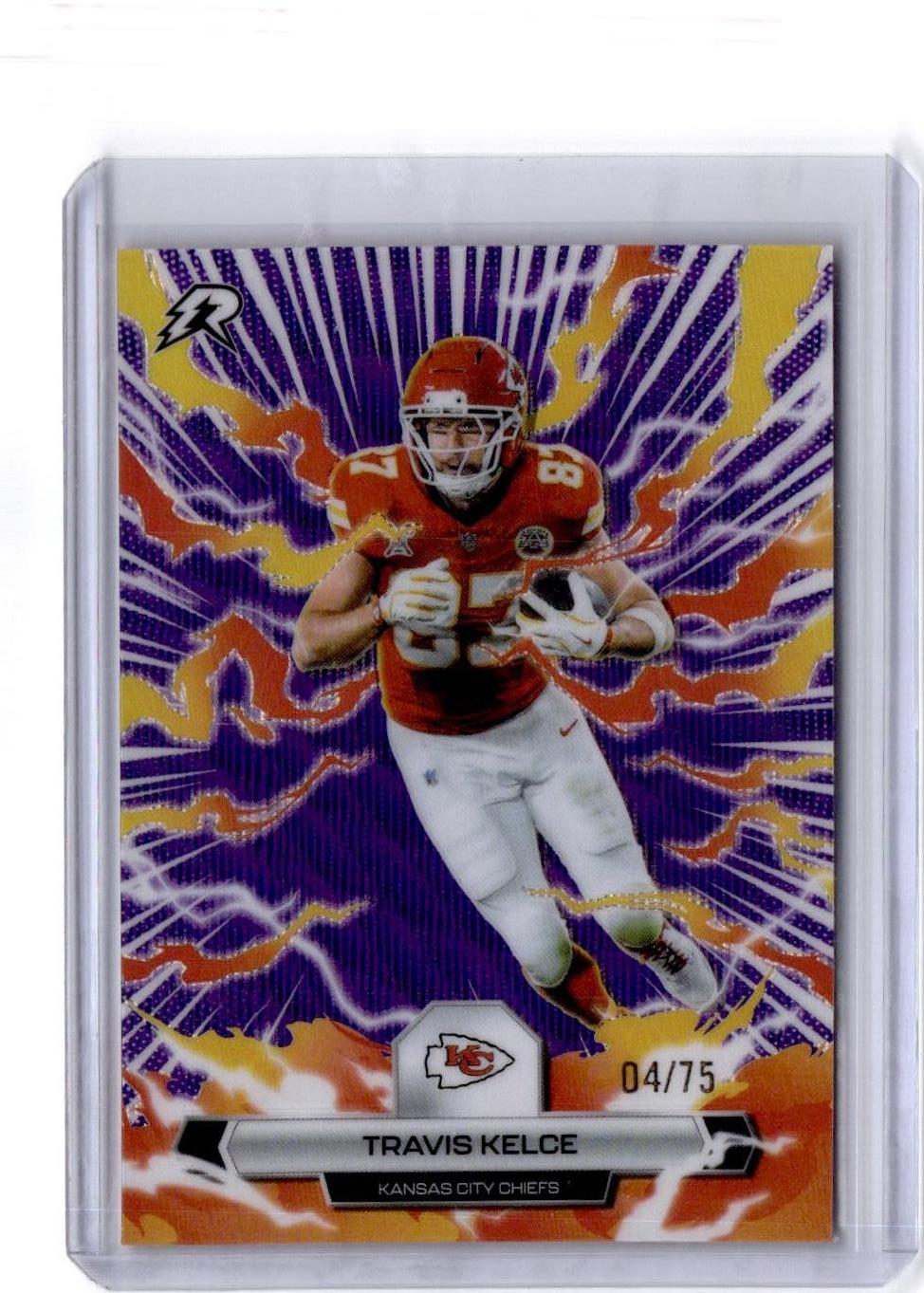 2025 Topps Resurgence #49 Travis Kelce Purple Surge Refractor #/75