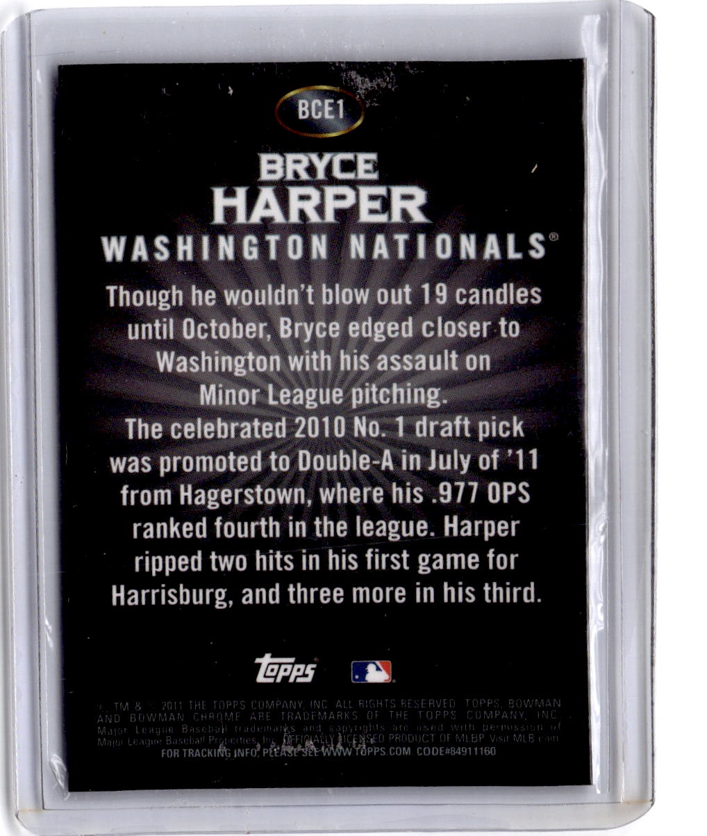 2011 Bowman Chrome #BCE1c Bryce Harper Bryce Harper Retail Exclusive : Silver