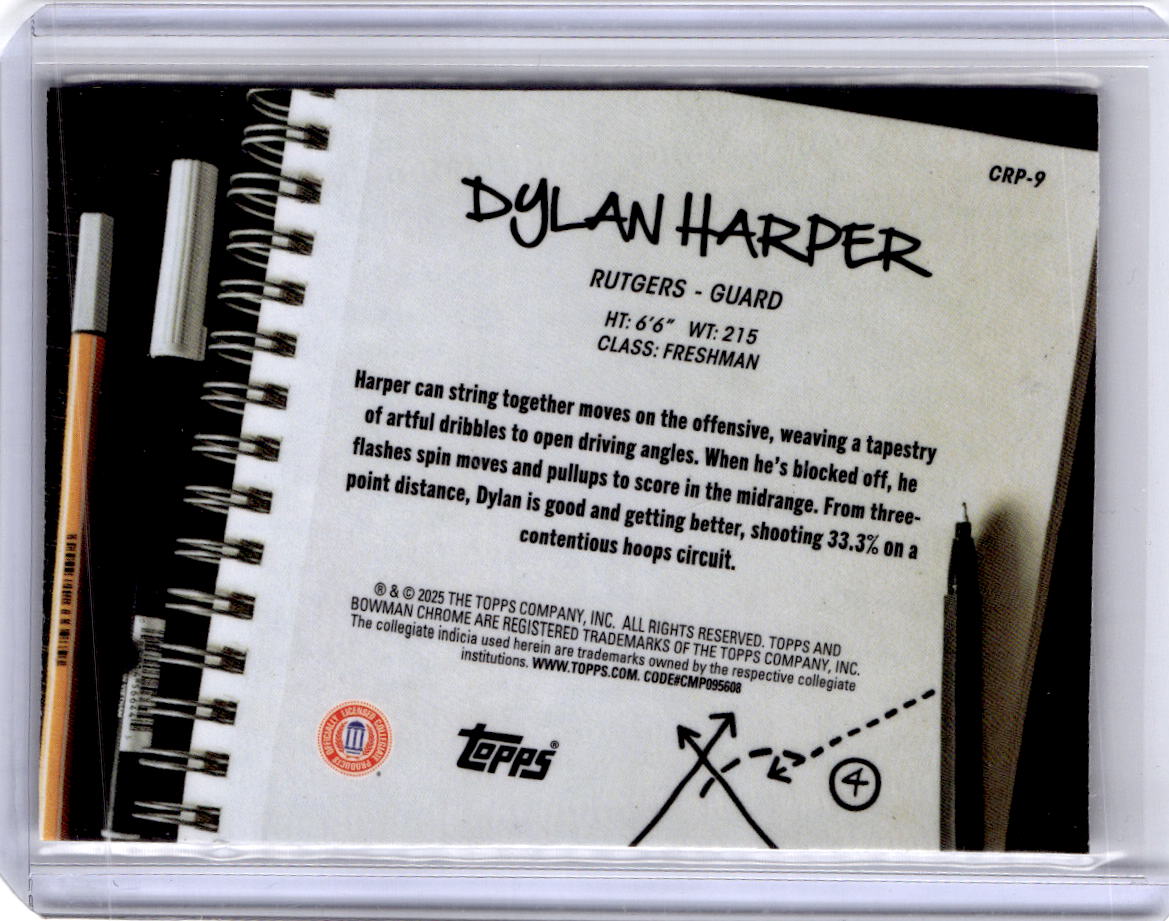 2024-25 Bowman U Chrome Dylan Harper College Rule Playbook X-Fractor