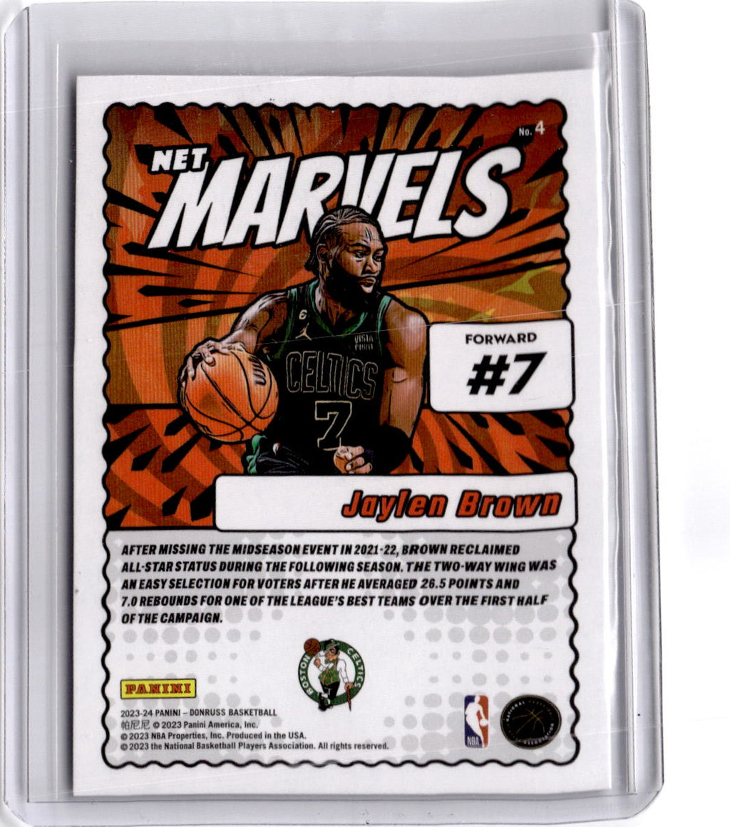 2023-24 Donruss #4 Jaylen Brown Net Marvels